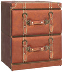 KaguBuy フロイデ 収納ボックス 2段 3段 レトロ レトロ感 合成皮革 ALL PVC 5色 グリーン オレンジ レッド ブラウン カフェ 幅44