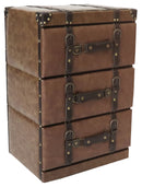 KaguBuy フロイデ 収納ボックス 2段 3段 レトロ レトロ感 合成皮革 ALL PVC 5色 グリーン オレンジ レッド ブラウン カフェ 幅44