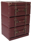 KaguBuy フロイデ 収納ボックス 2段 3段 レトロ レトロ感 合成皮革 ALL PVC 5色 グリーン オレンジ レッド ブラウン カフェ 幅44