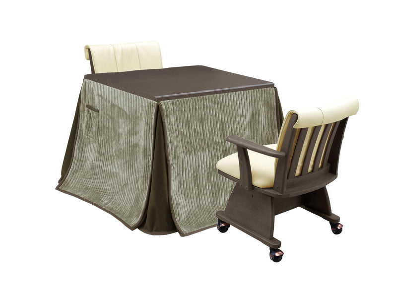 こたつ 4点セット 幅85cm 正方形 ハイタイプ ダイニングこたつ 薄掛け