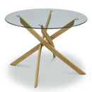 ダイニングテーブル 単品 円形ガラス 110丸 テーブル 北欧ガラステーブル 幅110cm カフェ風 デザイナーズ風 コンパクト 可愛い ラウンド Lucas リュカ