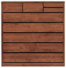 アルダー材国産幅120cm6段チェスト＜アリセア＞チェスト 幅120cm 6段 ブラウン ナチュラル  完成品 国産品 ハイチェスト ハイタイプ 衣類収納 整理タンス フルオープンレール 木製 大容量 大川家具 自然塗装【大型商品】