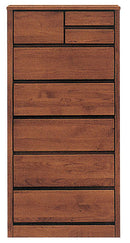 アルダー材国産幅60cm6段チェスト＜アリセア＞ チェスト 幅60cm 6段 ブラウン ナチュラル ハイチェスト おしゃれ ハイタイプ スリムチェスト スリムタイプ 収納家具 収納タンス レール付 木製 大容量 大川家具