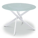 ダイニングテーブル 単品 円形ガラス 110丸 テーブル 北欧ガラステーブル 幅110cm カフェ風 デザイナーズ風 コンパクト 可愛い ラウンド Lucas リュカ