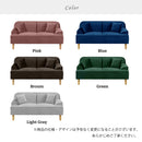 KaguBuy モネ ソファ 2人掛け ベロア 脚取り外し可能 ローソファ 2人用 一人暮らし  2P ソファー クッション付 コンパクト新生活 アウトレット【大型商品】