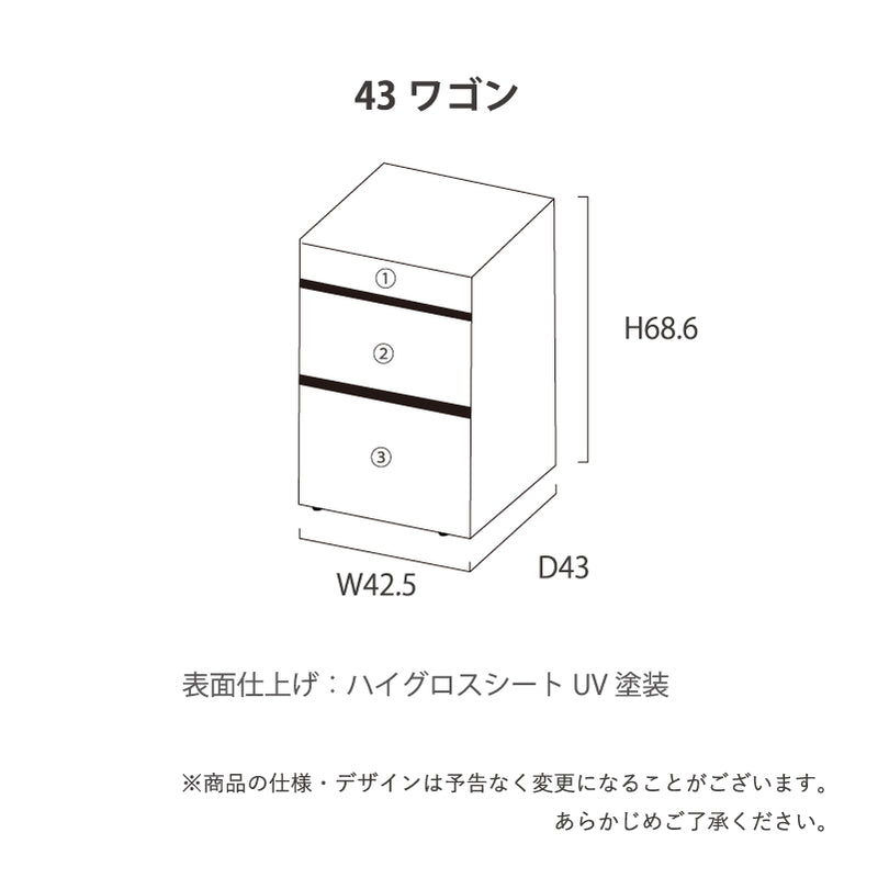 KaguBuy ブライン ワゴン 黒 デスク用 3段 キャスター 引出し 収納 収納家具 北欧 おしゃれ ブラック 学習机 パソコンデスク 書斎机 机 一人暮らし 在宅ワーク シンプル アウトレット