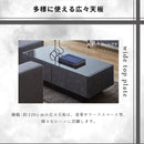 KaguBuy シャル ローテーブル 幅120 ガラス セラミック調 完成品 長方形 センターテーブル テーブル 引き出し 収納付き リビングテーブル カフェ コーヒーテーブル 日本製 大川家具 新生活 グレー グレージュ