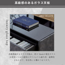 KaguBuy シャル ローテーブル 幅120 ガラス セラミック調 完成品 長方形 センターテーブル テーブル 引き出し 収納付き リビングテーブル カフェ コーヒーテーブル 日本製 大川家具 新生活 グレー グレージュ