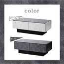 KaguBuy シャル ローテーブル 幅120 ガラス セラミック調 完成品 長方形 センターテーブル テーブル 引き出し 収納付き リビングテーブル カフェ コーヒーテーブル 日本製 大川家具 新生活 グレー グレージュ