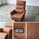 KaguBuy フォート 組立設置 ソファ 1人掛け 電動 リクライニングソファ リクライニングチェア パーソナルチェア 電動ソファ 電動リクライニングソファ USB エコレザー 1人用 1P USB 回転式 ハイバック 360度【大型商品】