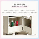 KaguBuy メイクボックス 大容量 キャスター付き 鏡付き オープン コンパクト おしゃれ かわいい ドレッサー 白 ホワイト 収納 ワゴン 木製 化粧品 コスメ メイク台 ミラー付き ミニドレッサー コスメボックス 小物収納 大容量収納 サイドテーブル コスメワゴン