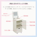 KaguBuy メイクボックス 大容量 キャスター付き 鏡付き 引き出し コンパクト おしゃれ かわいい ドレッサー 白 ホワイト 収納 ワゴン 木製 化粧品 コスメ メイク台 ミラー付き ミニドレッサー コスメボックス 小物収納 大容量収納 サイドテーブル コスメワゴン