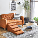 ドッグステップ 階段 ソファ用 ベッド用 猫 犬 引っかき傷に強い 特殊生地 安全設計 ケガ防止 はっ水 撥水加工 ファブリック 4段 ステップ キャメル