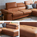 組立設置 ソファ ソファー カウチソファ 幅270cm ヘッドレスト可動 片肘 L字 左カウチ レザー風 レザーファブリック 3人掛け 4人掛け アンティーク おすすめ 高級感 グレゴ 【大型商品】