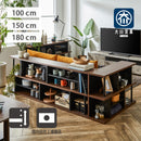 【選べる 幅100 幅150 幅180】シェルフ 木製 本棚 大容量 デスク ボックス 可動棚 おしゃれ 収納 ソファ裏 ソファ横 サイド オープンラック ナチュラル ブラウン リビング収納 フーリー