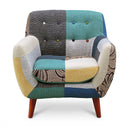 KaguBuy ラム ソファ 1人掛け パッチワーク 北欧  ローソファー リビング 一人掛け おしゃれ かわいい