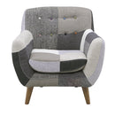 KaguBuy ラム ソファ 1人掛け パッチワーク 北欧  ローソファー リビング 一人掛け おしゃれ かわいい