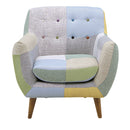 KaguBuy ラム ソファ 1人掛け パッチワーク 北欧  ローソファー リビング 一人掛け おしゃれ かわいい