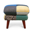 KaguBuy ラム オットマン 1人掛け パッチワーク ローソファ 一人掛け一人暮らし テーブル スツール