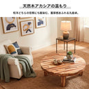 KaguBuy アカシア無垢材の100cm丸型座卓 126cm 折りたたみ 丸テーブル ちゃぶ台 円卓 食卓 坐卓 丸型座卓 丸型テーブル 丸 天板 折れ脚 折脚テーブル ローテーブル センターテーブル 座卓 天然木 無垢材 円形 完成品 おしゃれ デオロ
