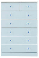 タンス チェスト 完成品 整理タンス たんす 箪笥 幅80cm 6段 エナメル塗装 ハイチェスト 衣類収納 木製 国産 ホワイト/ラベンダー/ピンク/ブルー Cerulean セルリアン