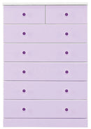 タンス チェスト 完成品 整理タンス たんす 箪笥 幅80cm 6段 エナメル塗装 ハイチェスト 衣類収納 木製 国産 ホワイト/ラベンダー/ピンク/ブルー Cerulean セルリアン