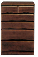 KaguBuy シフ キャスター付収納チェスト 日本製 国産 大川家具 桐 引き出し箱組 フルオープンレール 60cm幅 5段 ブラウン 2色 クローゼットチェスト Sif