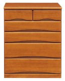 KaguBuy シフ キャスター付き収納チェスト 日本製 国産 大川家具 桐 引き出し箱組 フルオープンレール 75cm幅 5段 ブラウン 2色 クローゼットチェスト Sif