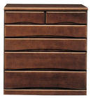 KaguBuy シフ キャスター付き収納チェスト 日本製 国産 大川家具 桐 引き出し箱組 フルオープンレール 90cm幅 5段 ブラウン 2色 クローゼットチェスト Sif