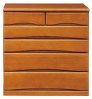 KaguBuy シフ キャスター付き収納チェスト 日本製 国産 大川家具 桐 引き出し箱組 フルオープンレール 90cm幅 5段 ブラウン 2色 クローゼットチェスト Sif