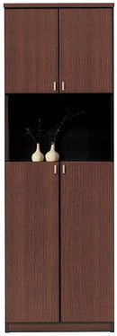 収納ボックス 収納ケース ハイチェスト ポリエステル樹脂塗装 強化紙 差し込み式 プラ板 棚板４枚 ３色 ダークブラウン ナチュラル ホワイト シューズラック 60H Varney【大型商品】