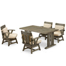 アミー ダイニング ダイニングセット 5点 4人用 幅150 ダイニングテーブル ダイニングチェア ラバーウッド ファブリック ウレタン 塗装 クッション モダン おしゃれ 長方形 木目 ダイニングテーブルセット グレー ナチュラル 和モダン【大型商品】