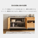 キャビネット 日本製 180cm幅 無垢材 アルダー無垢 リビングボード スタイリッシュ フルオープンレール 上品 頑丈 国産 カウンター オシャレ 大川家具 レオル【大型商品】