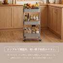 キッチンワゴン キャスター付 ストッパー付 3段 2段 スチール 耐荷重60kg 高さ90 収納 隙間収納 簡単組立 取っ手付き くすみカラー ラック キッチン インテリア 北欧 おしゃれ 子供用品 おもちゃ収納 キッズ 机 一人暮らし シンプル 室内 ガーデニング