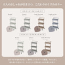 キッチンワゴン キャスター付 ストッパー付 3段 2段 スチール 耐荷重60kg 高さ90 収納 隙間収納 簡単組立 取っ手付き くすみカラー ラック キッチン インテリア 北欧 おしゃれ 子供用品 おもちゃ収納 キッズ 机 一人暮らし シンプル 室内 ガーデニング
