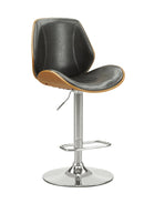 KaguBuy エメリク カウンターチェア 1脚 バーチェア 昇降 回転式 チェア チェアー 背もたれ付 木製 PVC 合皮 合成皮革