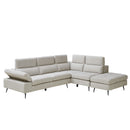 【開梱設置無料】カウチソファ 左カウチソファー 3人掛け 2点セット 3点セット スツール ソファー ファブリック 撥水 ソファ 三人掛け 3人がけ 三人がけ エルフィ ELFIE【大型商品】