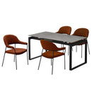 組立設置 ダイニングテーブルセット セラミック ダイニング5点セット  伸長式 テーブル  150 180 ダイニングチェア 棚 耐熱 耐水 耐久 石目調 マーブル調 長方形 4人掛け 6人掛け 食卓 真鍮 高級感 おしゃれ  新生活 ブラック グレー diary ダイアリー【大型商品】