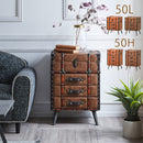 収納チェスト ローチェスト ハイチェスト おしゃれ レトロ ビンテージ 合成皮革 PVC ２色 オレンジ ブラウン アンティーク調 ヴィンテージ風 ボックスチェスト フロイ