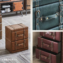 KaguBuy フロイデ 収納ボックス 2段 3段 レトロ レトロ感 合成皮革 ALL PVC 5色 グリーン オレンジ レッド ブラウン カフェ 幅44