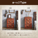 KaguBuy フロイデ 収納ボックス 2段 3段 レトロ レトロ感 合成皮革 ALL PVC 5色 グリーン オレンジ レッド ブラウン カフェ 幅44