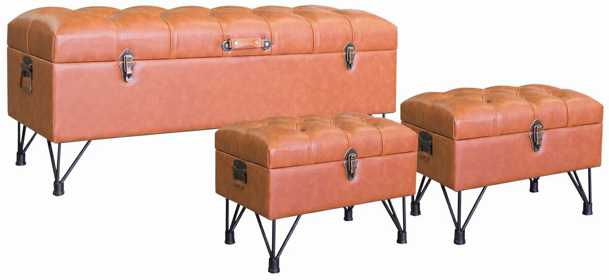 KaguBuy フロイデ レトロ スツール 収納ボックス 3点 セット