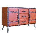 KaguBuy フロイデ 収納ボックス レトロ レトロ感 二色 オレンジ ブラック Orange Black 合成皮革 ALL PVC 幅121 カワイイ 可愛い 120サイドボード