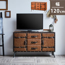 KaguBuy フロイデ 収納ボックス レトロ レトロ感 二色 オレンジ ブラック Orange Black 合成皮革 ALL PVC 幅121 カワイイ 可愛い 120サイドボード