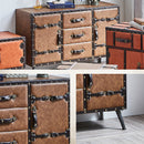 KaguBuy フロイデ 収納ボックス レトロ レトロ感 二色 オレンジ ブラック Orange Black 合成皮革 ALL PVC 幅121 カワイイ 可愛い 120サイドボード