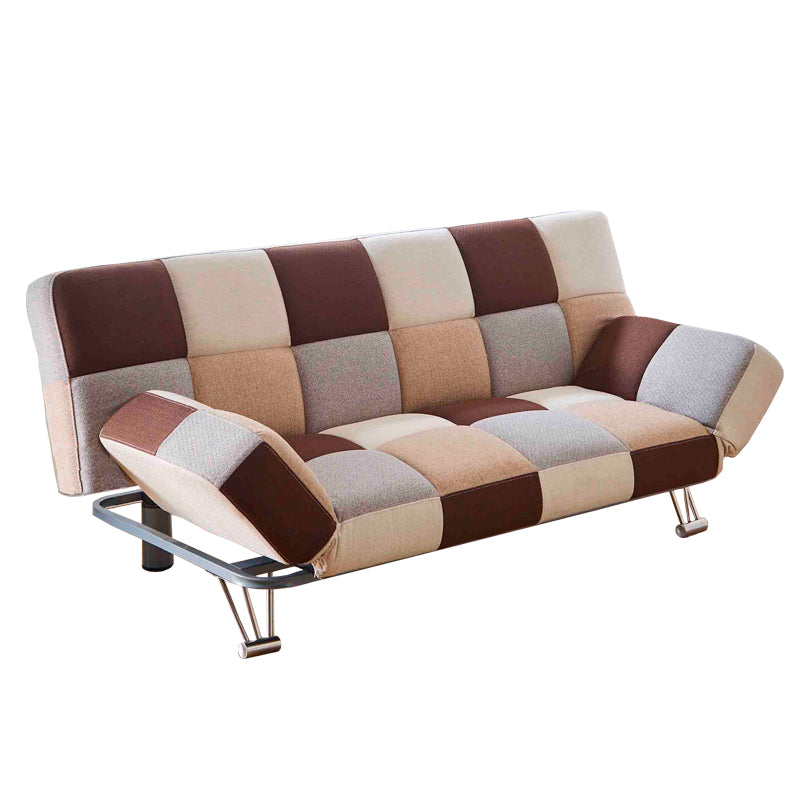 【ブラックフライデー10％OFF】 KaguBuy マルク ソファベッド 2人掛け パッチワーク リクライニング ソファー ファブリック 布 PVC 合皮 リビング 一人暮らし【大型商品】