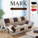 【ブラックフライデー10％OFF】 KaguBuy マルク ソファベッド 2人掛け パッチワーク リクライニング ソファー ファブリック 布 PVC 合皮 リビング 一人暮らし【大型商品】