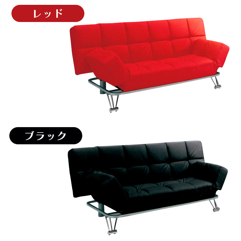 【ブラックフライデー10％OFF】 KaguBuy マルク ソファベッド 2人掛け パッチワーク リクライニング ソファー ファブリック 布 PVC 合皮 リビング 一人暮らし【大型商品】