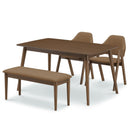 オーデル ダイニング ダイニングセット ダイニングテーブルセット 4人用 テーブル 幅135 椅子４脚 可愛い ベンチ シンプル ダイニング4点セット【大型商品】