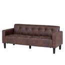 KaguBuy デッゼ ソファ 2.5人掛け レザーファブリック ヴィンテージ ソファー ローソファ 2人掛け 2.5P 2P 2人用 レトロ レザー調【大型商品】